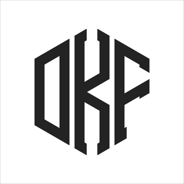 DKF-Logo-Design Anfangsbuchstaben DKF-Monogramm-Logo in sechseckiger Form