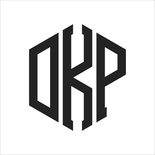 DKP-Logo-Design Anfangsbuchstaben DKP-Monogramm-Logo in sechseckiger Form