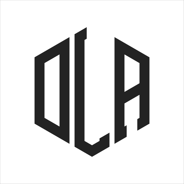 DLA-Logo-Design Anfangsbuchstaben DLA-Monogramm-Logo in sechseckiger Form
