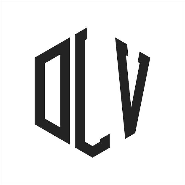 DLV-Logo-Design Anfangsbuchstaben DLV-Monogramm-Logo in sechseckiger Form