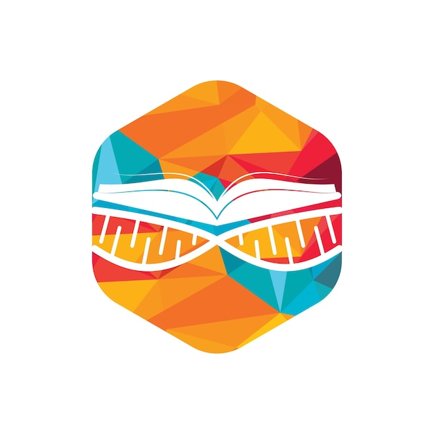 Dna-buch-vektor-logo-design