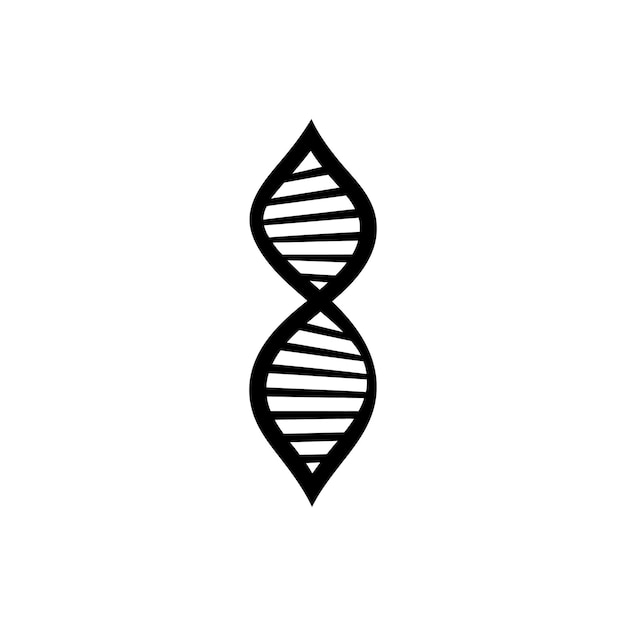 Vektor dna-doppelhelix-symbol auf weißem hintergrund