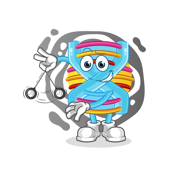 DNA hypnotisierender Cartoon. Cartoon-Maskottchen-Vektor