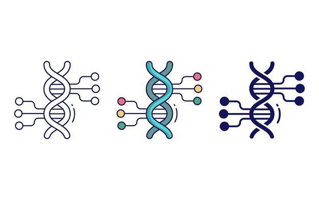 DNA, KI-Technologie-Symbol