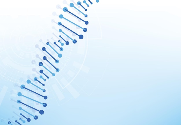 Dna-konzept science template wallpaper oder banner mit moleküldesign vektorillustration