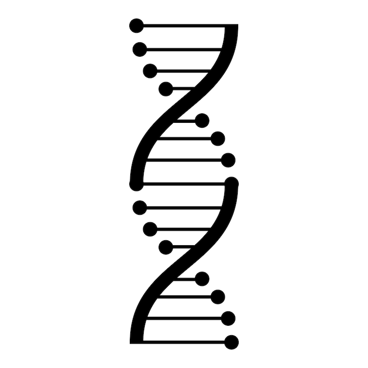 Vektor dna-symbol auf weißem hintergrund