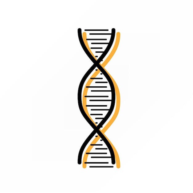 Dna-symbol auf weißer einfacher illustration