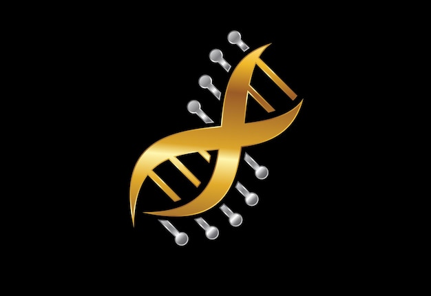 Dna-vektor-logo-design-vorlage genetics vector design