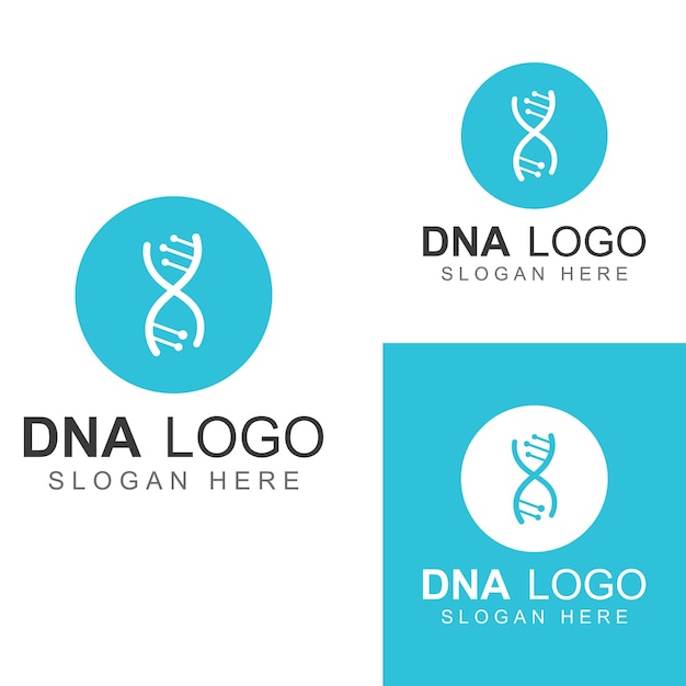 Dna-vektorlogo modernes medizinisches logo mit vektorgrafik-vorlagendesign