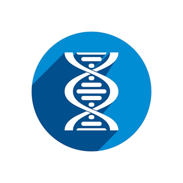 DNA-Vektorsymbol isoliert auf weißem Hintergrund.