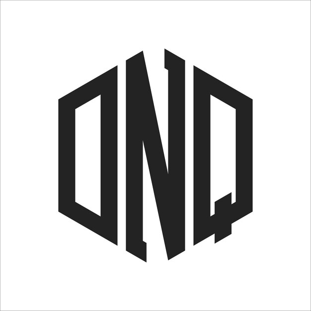 DNQ-Logo-Design Anfangsbuchstaben DNQ-Monogramm-Logo in sechseckiger Form