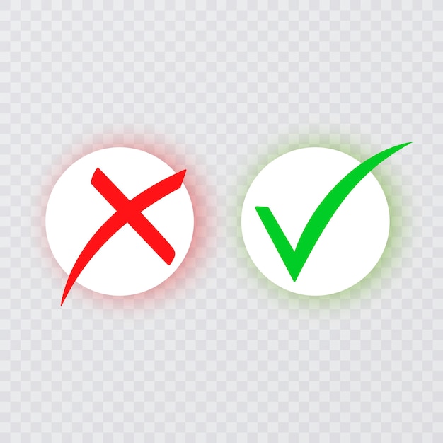 Vektor do and don't einfache symbole handgezeichnete vektorelemente grünes häkchen und rotes kreuz zur anzeige von verhaltensregeln oder reaktionsversionen