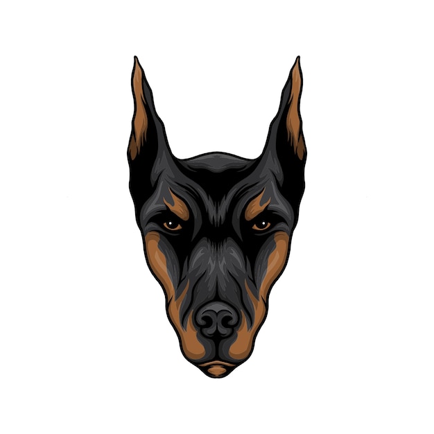 Vektor dobermann-kopfhund-vektorillustration