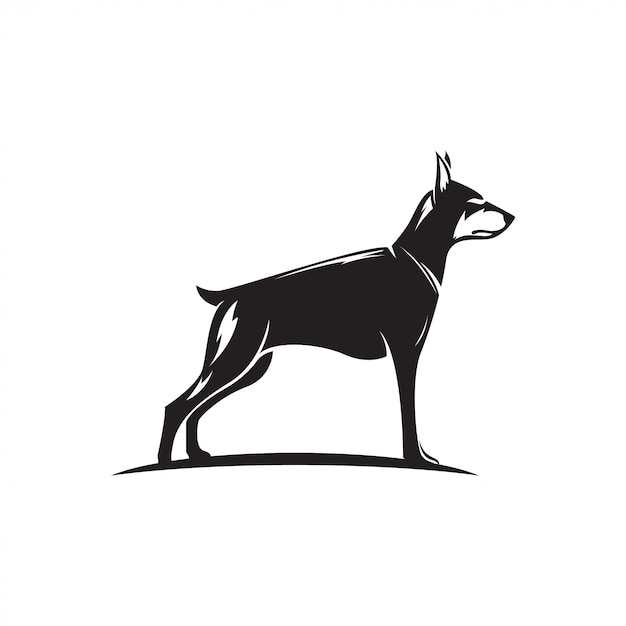 Dobermannhundeschattenbildillustration