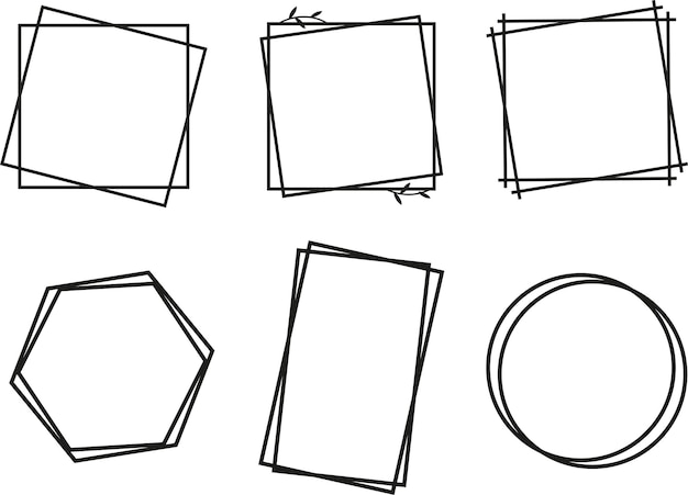 Doble Frame quadratische Form Linien Vektor