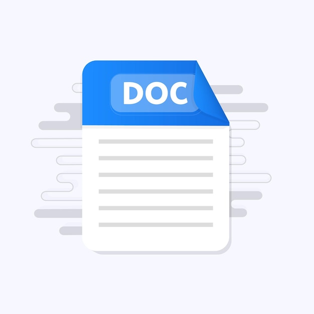 DOC-Dateisymbol Flaches Design grafische Darstellung Vektor-Docicon