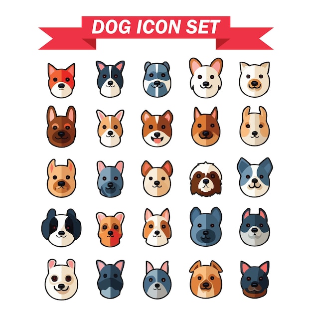 Dog Icons Set Illustration mit einer EPS-Datei