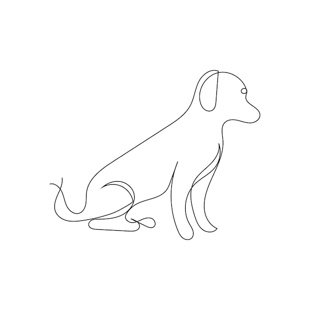 Vektor dog one-line-logo-design