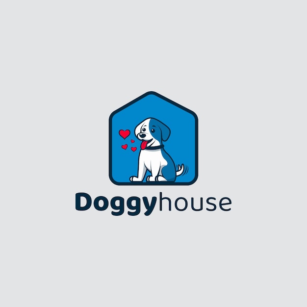 Vektor doggy house dog-logo-vorlage