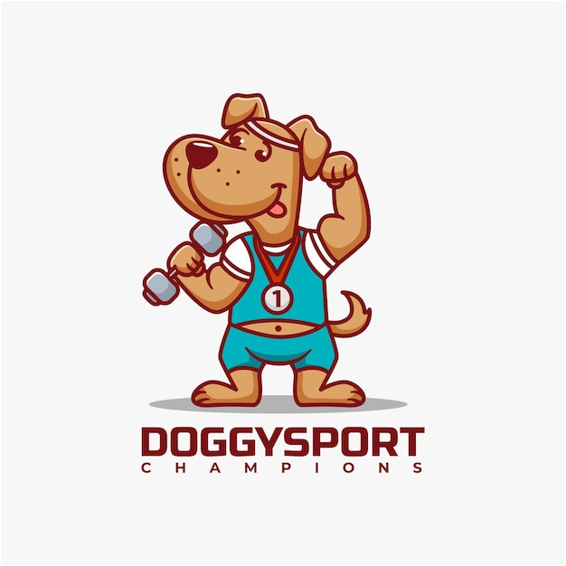 Vektor doggy-sport-charakter-maskottchen