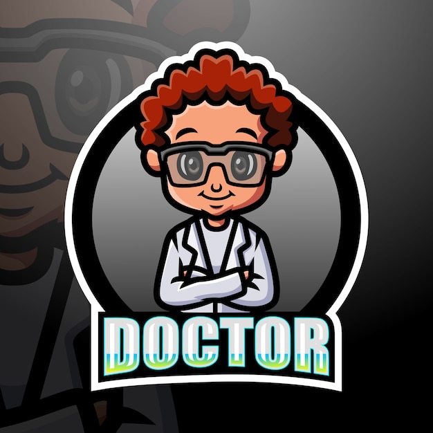 Doktor maskottchen esport illustration