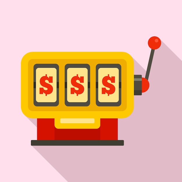 Vektor dollar-spielautomaten-symbol flat-illustration des dollar-spielmaschinen-vektor-symbols für das webdesign