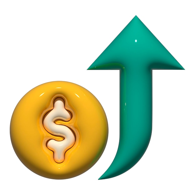 Dollar-Wert-Symbol mit aufwärts gerichteter Tendenz