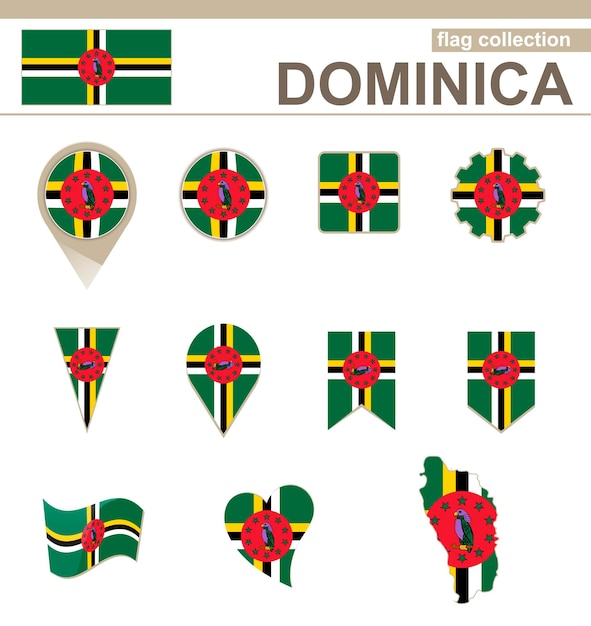 Dominica flag collection, 12 versionen