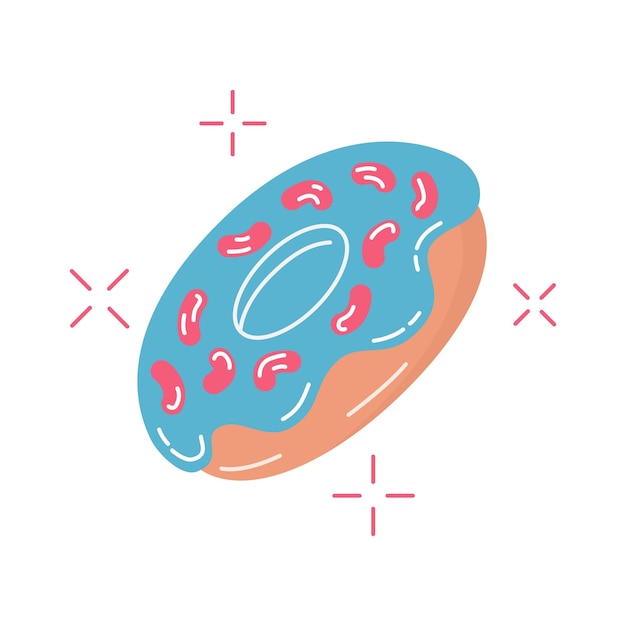 Donut-Farbsymbol-Vektor isoliert auf weißem Hintergrund