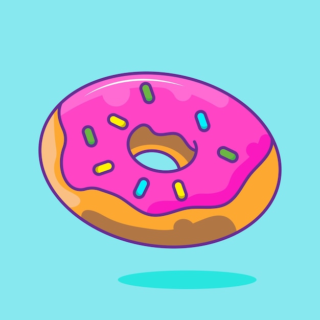 Donut-Ikonen Illustration Vektor-Illustration flaches Konzept