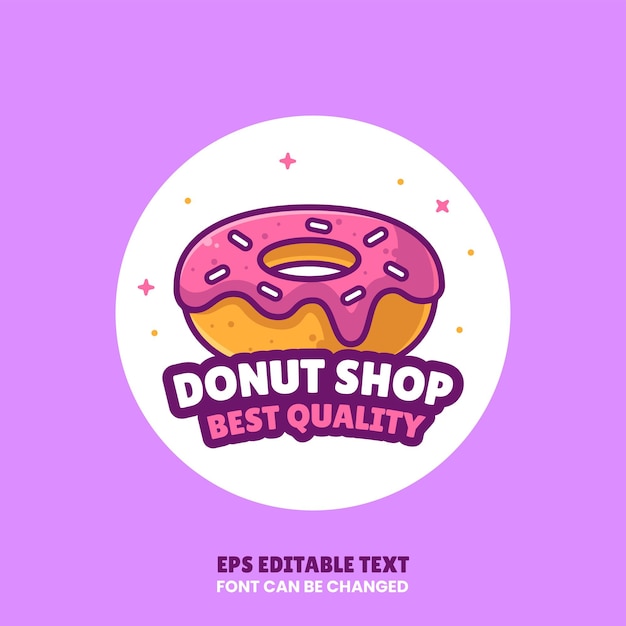 Donut King Logo Vector Icon Illustration in Flat StylePremium isoliert Donut Logo für Coffee Shop