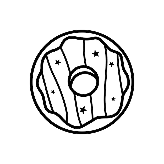Vektor donut-linie-kunst handgezeichnetes vektor-symbol