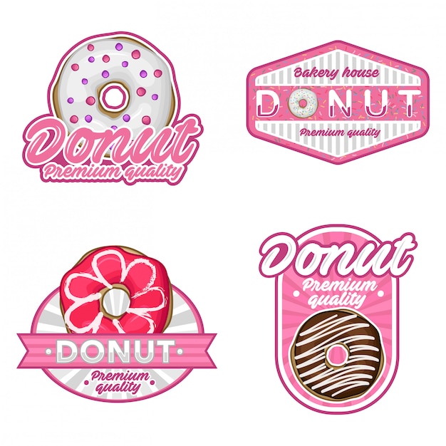 Donut logo lager vektor gesetzt