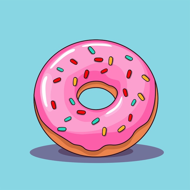 Vektor donut mit creme-vektor-illustration