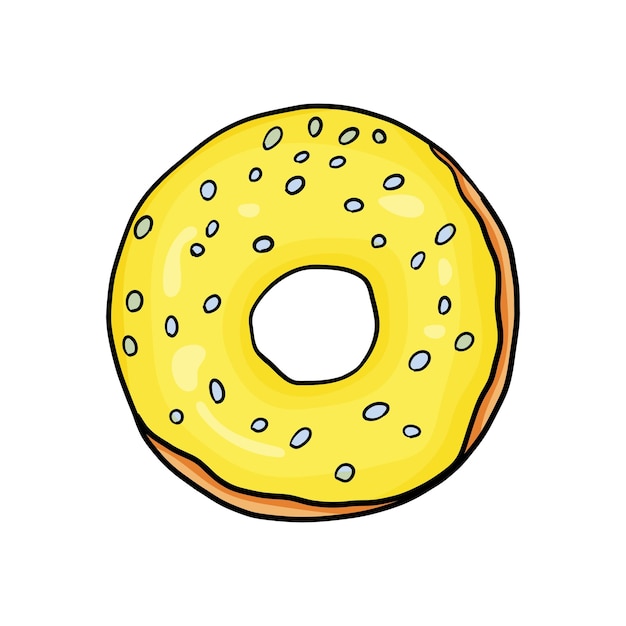 Donut mit gelber Glasur Zitronen-Donut-Symbol