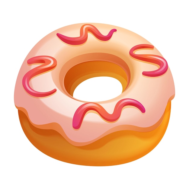 Donut-Symbol Cartoon des Donut-Vektorsymbols für Webdesign isoliert auf weißem Hintergrund