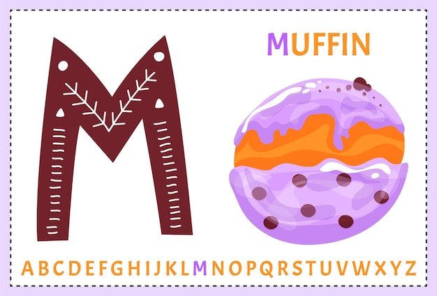 Donuts-alphabet süße donut-schriftart buchstaben und zahlen mit zuckerguss cartoon gebacken und schokoladenglasierter typ dessert abc trendiger vektorsatz m muffin