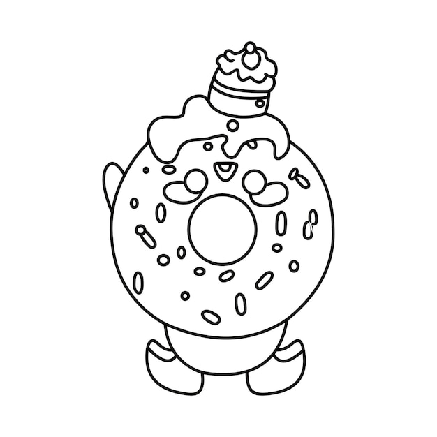 Vektor donuts charaktere geburtstag cartoon zeichentrick