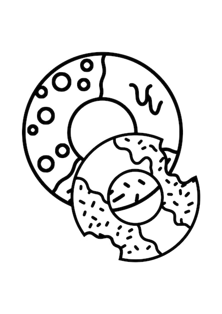 Donuts-malbuch für pädagogische kinder