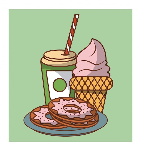 Donuts und desserts essen cartoons