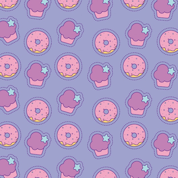 Donuts und muffins hintergrund