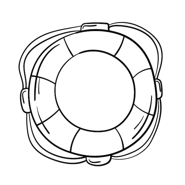 Doodle-aufkleber-rettungsring für strand-rettungsschwimmer