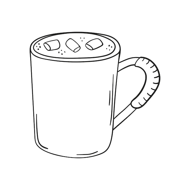 Doodle Becher mit Heißgetränk Kakao oder Kaffee