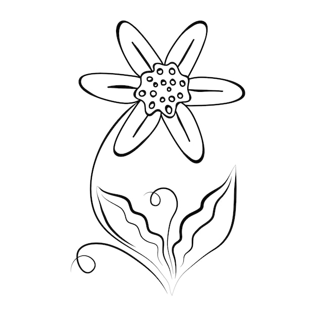 Doodle Blume Pflanze Lineart florales grafisches Vektorelement Zum Malbuch für Kinder verwendet werden