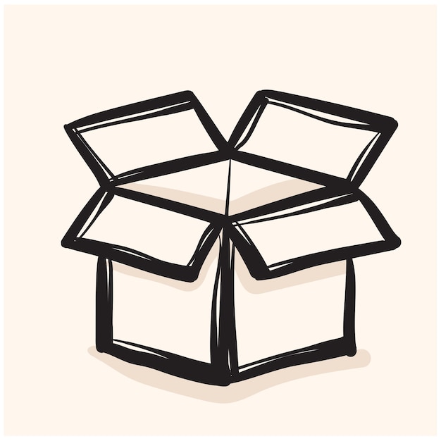 Vektor doodle-box oder logo im modernen linienstil. hochwertige doodles für website-design und mobile apps