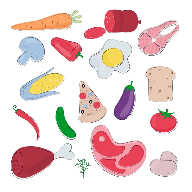 Doodle-food-set