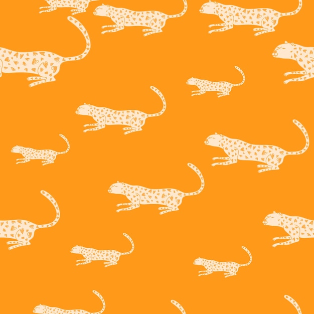 Vektor doodle gepard nahtlose muster handgezeichnete niedliche leopard endlose tapete hintergrund der wilden tiere