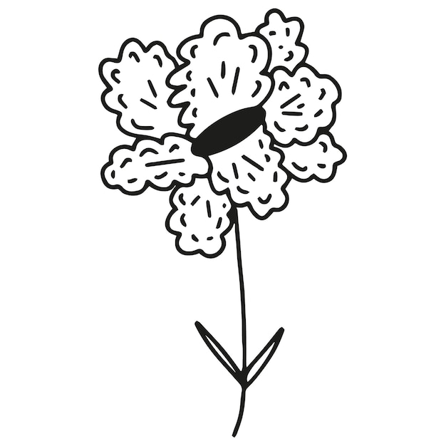 Doodle handgezeichnete blume