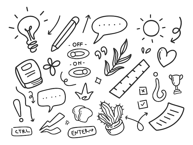 Doodle handgezeichnete Linie Kunststil