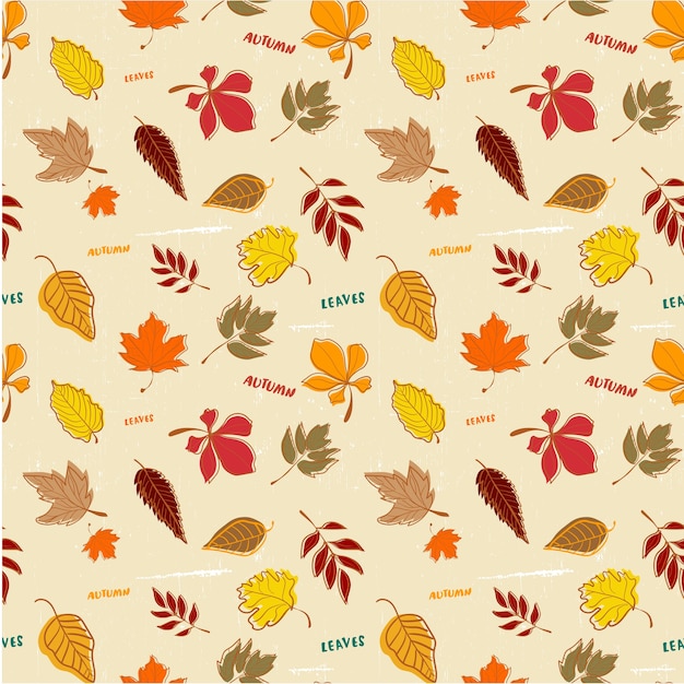 Doodle Herbst Blätter Muster nahtlos